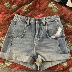BDG Blue Jean Shorts High-Waisted Cuffed